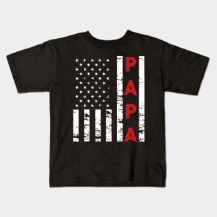 4th Of Julys Papa Usa Flag Tees Men Dad Grandpas Kids T-Shirt